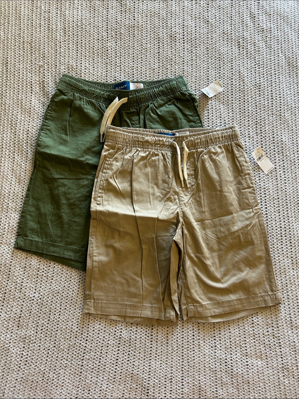 Boy’s Old Navy Olive and Khaki Drawstring Shorts